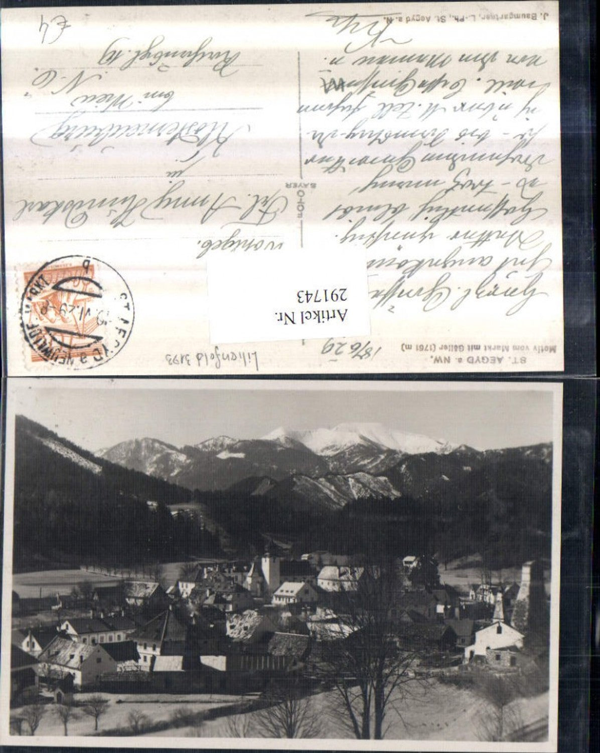 291743,St. Aegyd am Neuwalde Totale m. Göller Bergkulisse