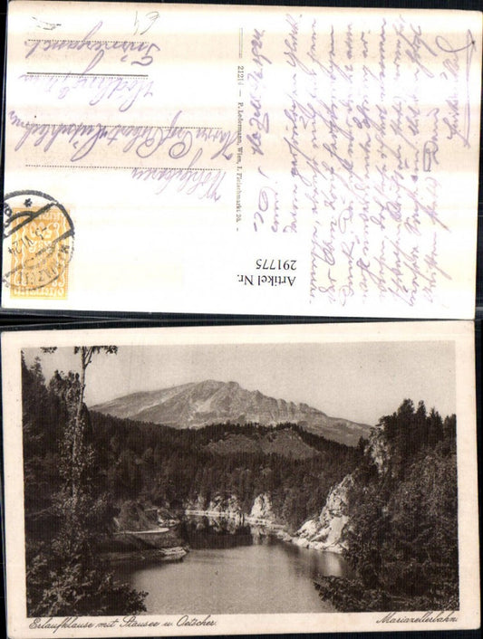 291775,Mariazellerbahn Erlaufklause m. Stausee u. Ötscher Bergkulisse b. Wienerbruck
