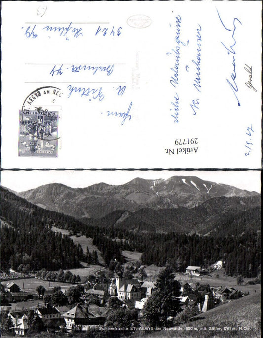 291779,St. Aegyd am Neuwalde Totale m. Göller Bergkulisse