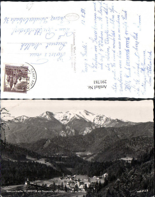 291781,St. Aegyd am Neuwalde Totale m. Göller Bergkulisse