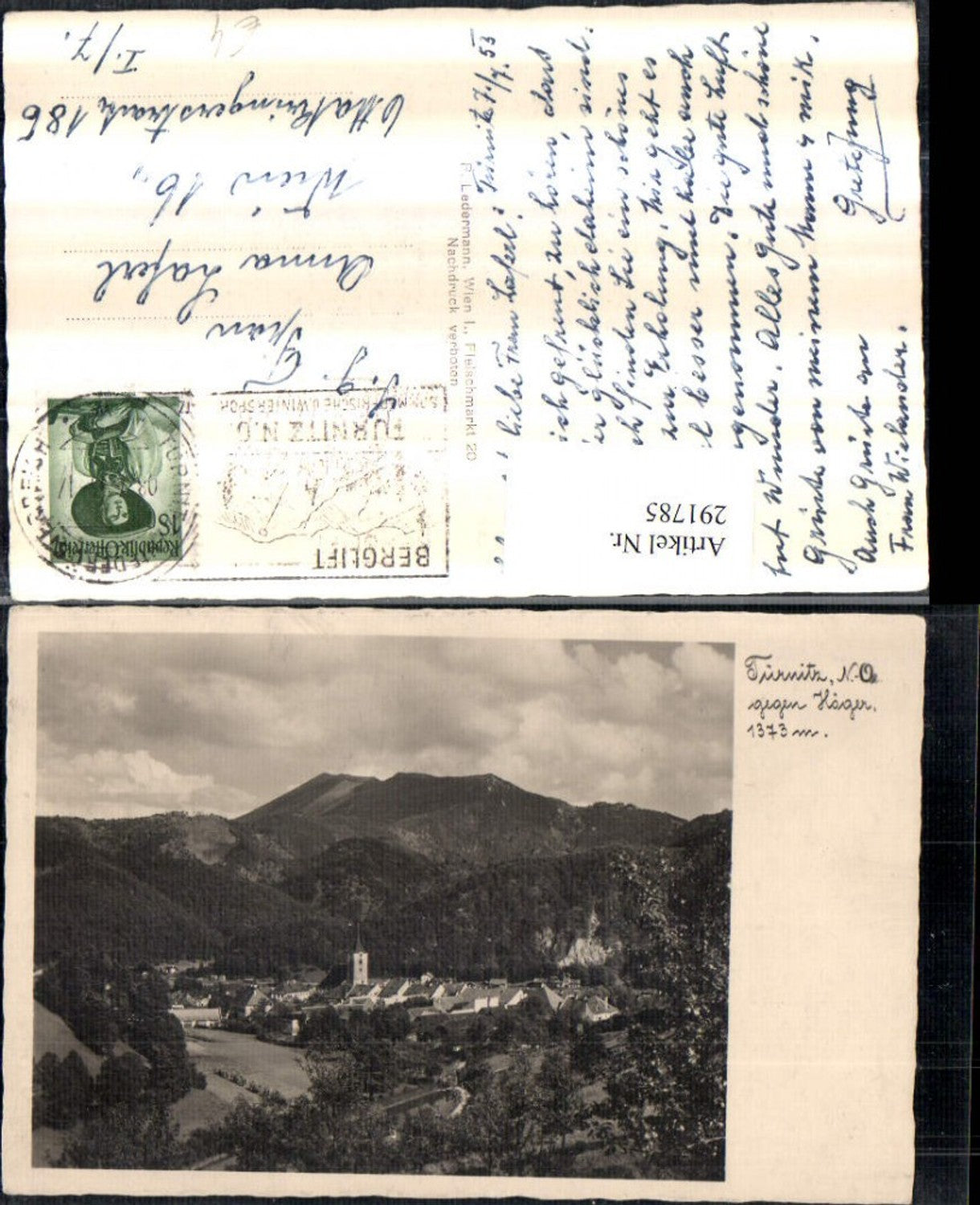 291785,Türnitz Totale geg. Höger Bergkulisse