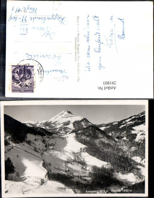 291803,Annaberg Totale geg. Ötscher Bergkulisse Winterbild