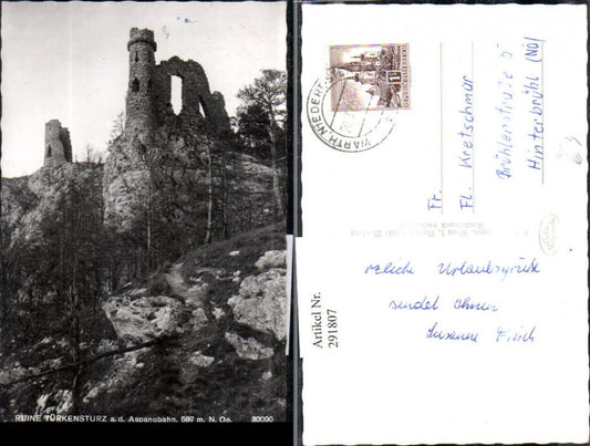 291807,Ruine Türkensturz an d. Aspangbahn b. Seebenstein