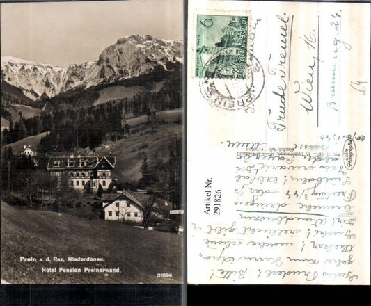 291826,Prein an d. Rax Hotel Pension Preinerwand Bergkulisse