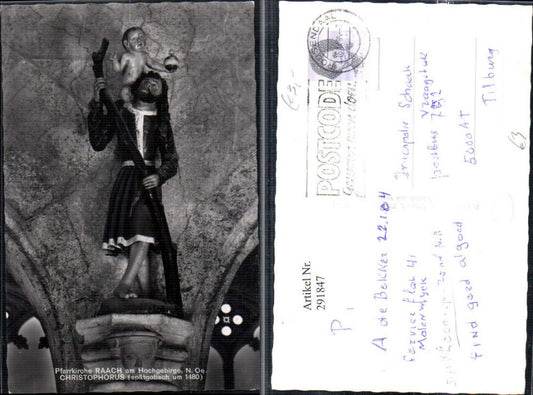 291847,Raach am Hochgebirge Pfarrkirche Christopherus Statue