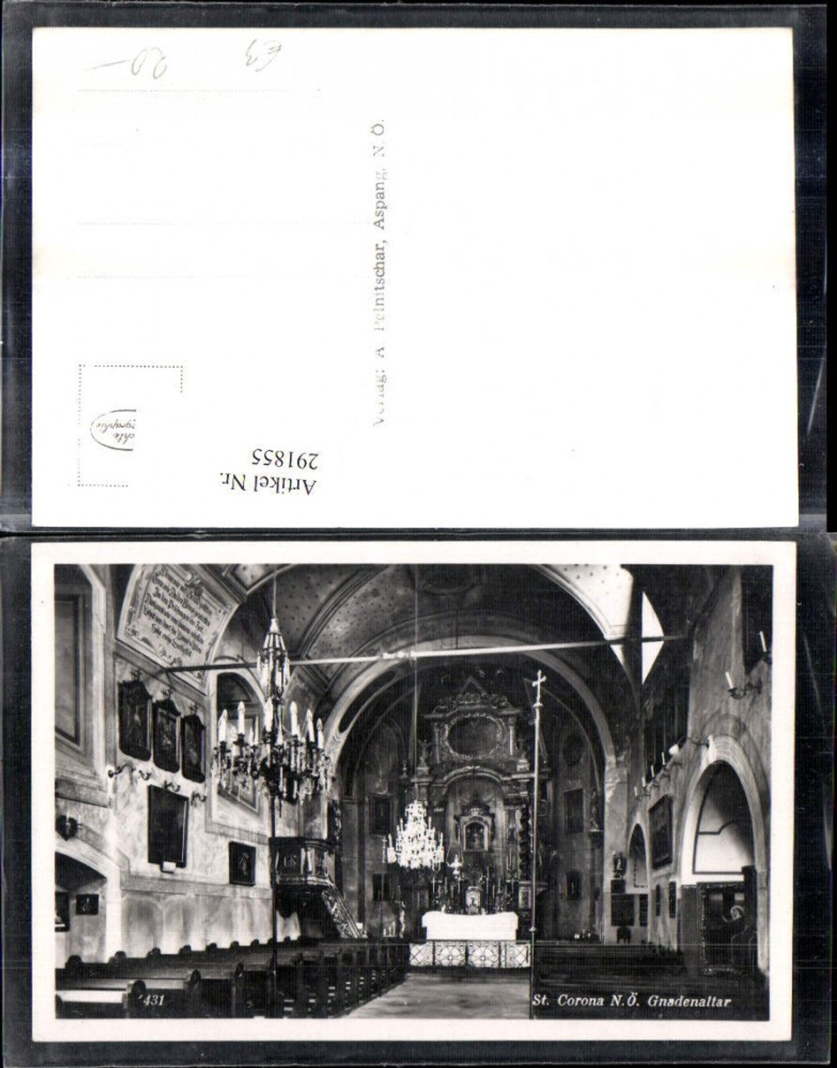 291855,St. Corona am Wechsel Kirche Innenansicht Gnadenaltar