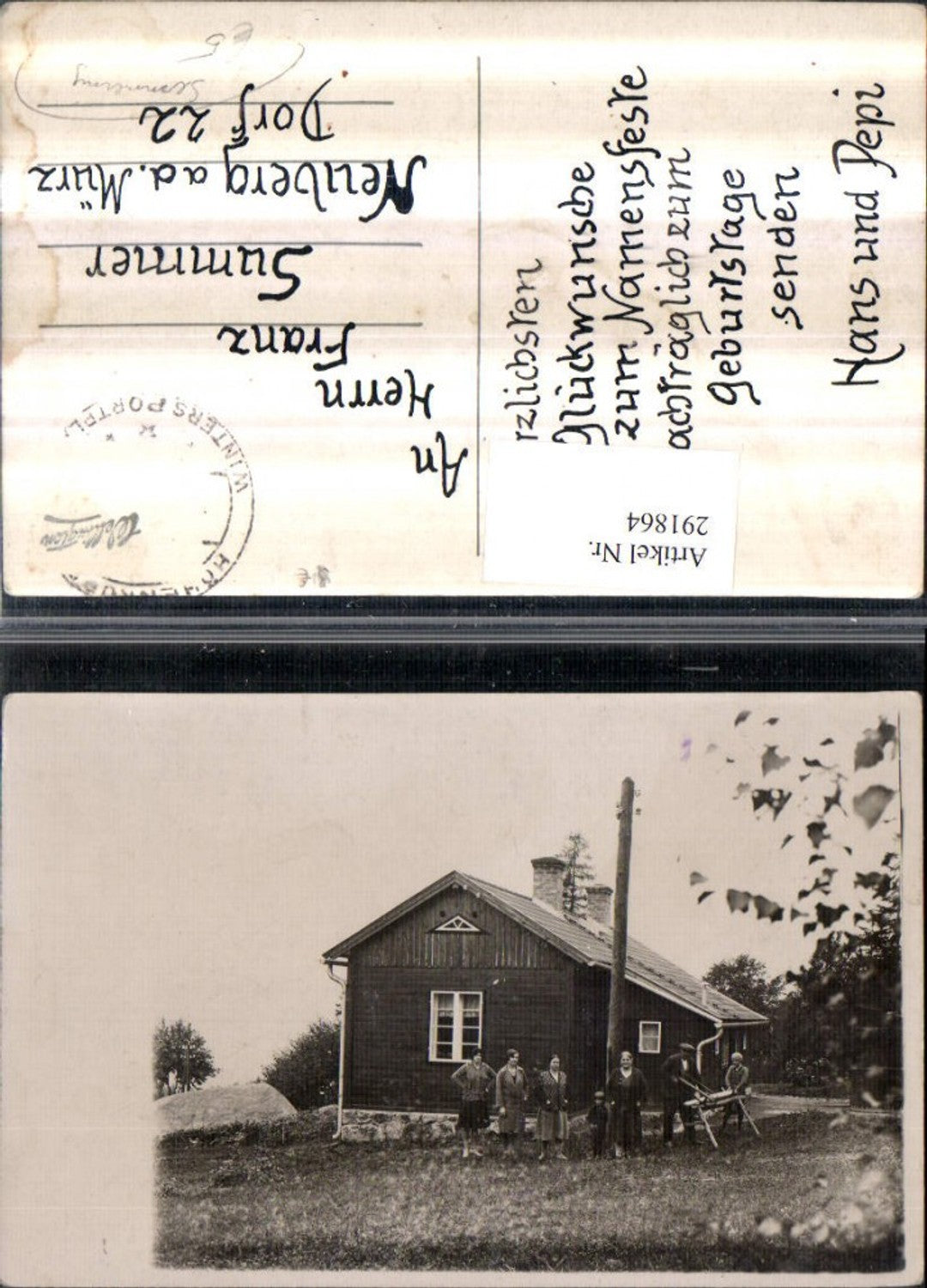 291864,Foto AK Semmering Almhütte Berghütte Holz sägen