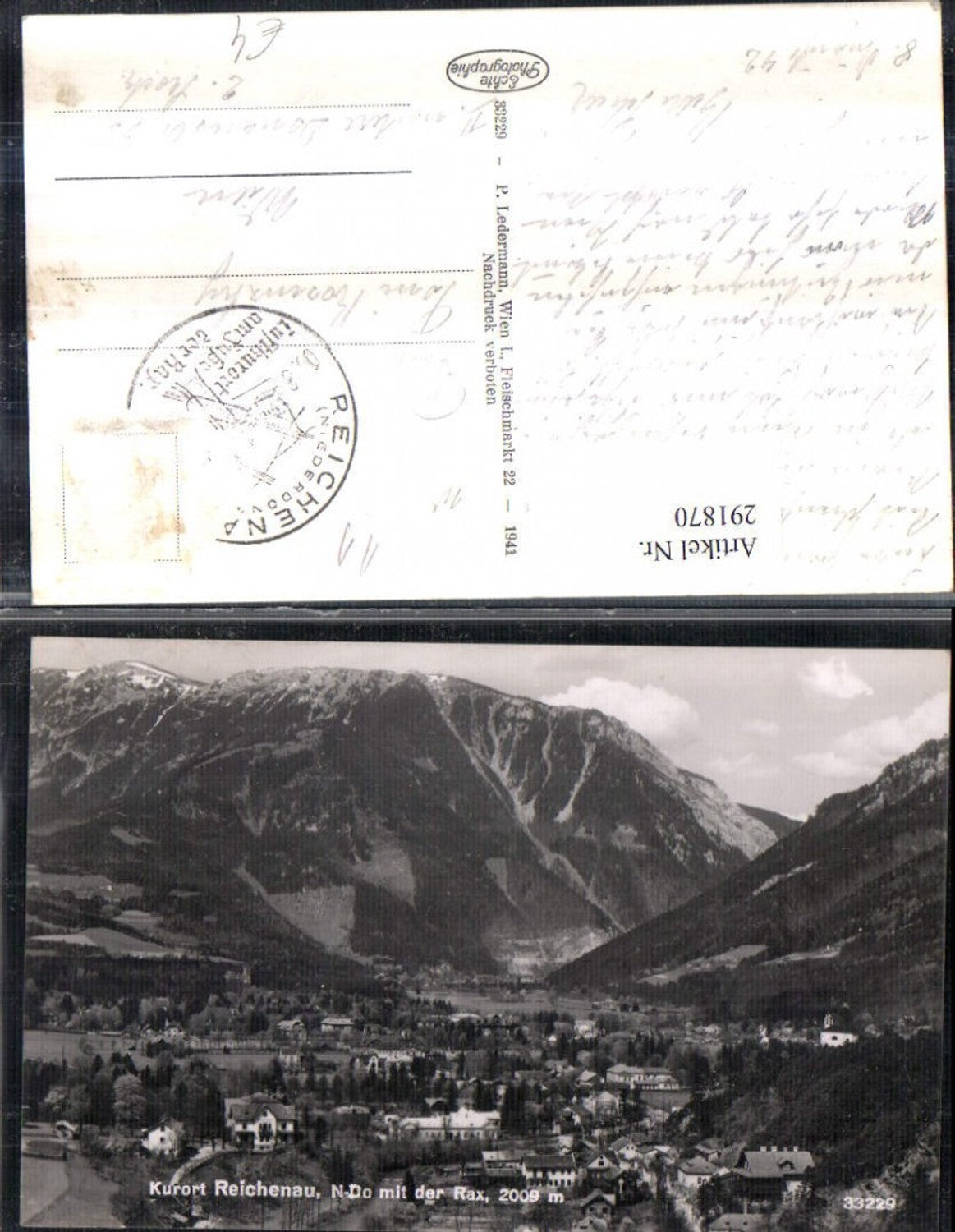 291870,Reichenau Totale m. Rax Bergkulisse