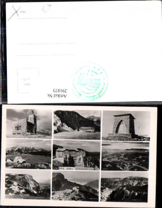 291873,Rax Bergstation b. Reichenau Ottohaus Habsburghaus Raxkircherl Heldendenkmal Mehrbildkarte