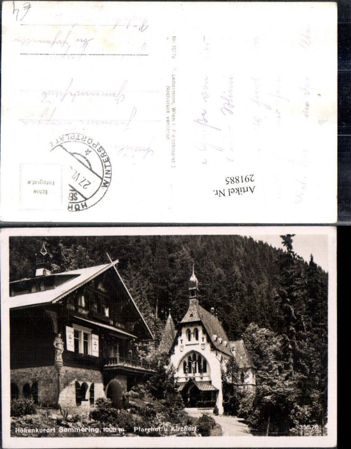 291885,Semmering Pfarrhof u. Kircherl Kirche