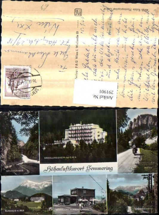 291901,Semmering Erholungsheim Kurhaus Sessellift Adlitzgraben Mehrbildkarte