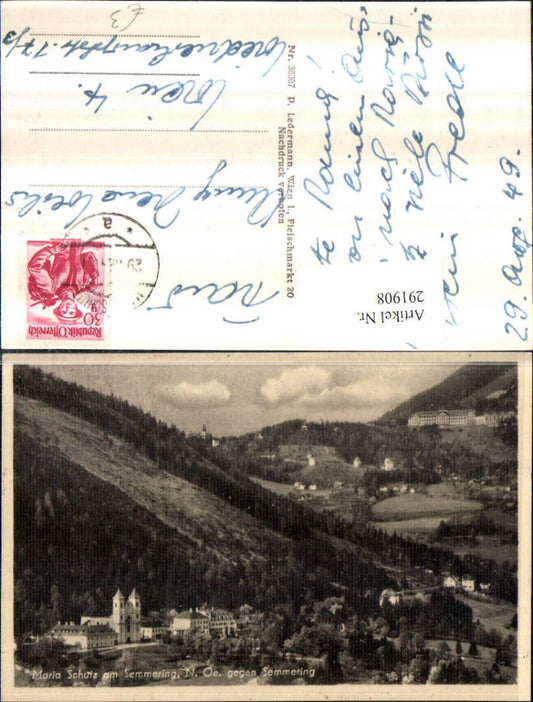 291908,Maria Schutz am Semmering Totale geg. Semmering