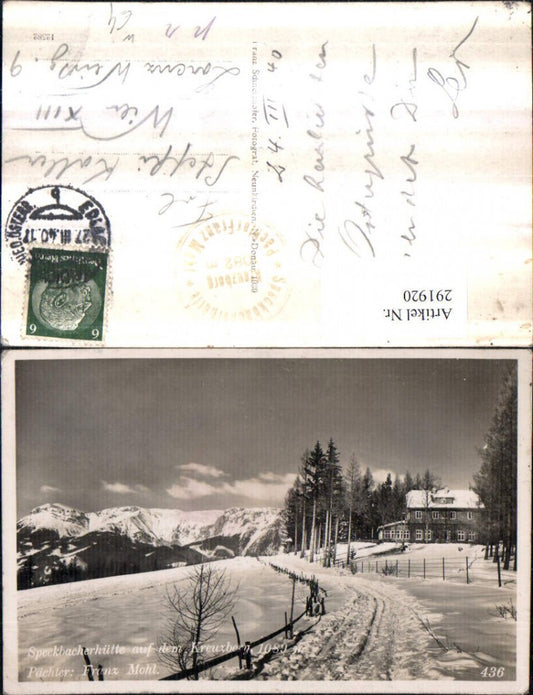 291920,Speckbacherhütte Berghütte auf d. Kreuzberg Bergkulisse Winterbild b. Breitenstein