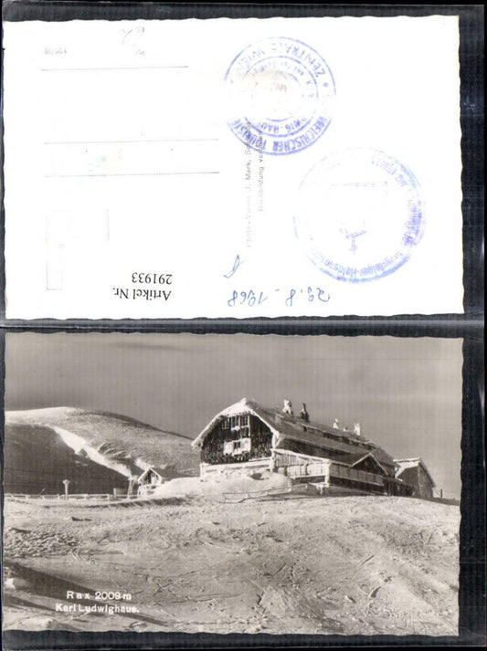 291933,Rax Karl Ludwig-Haus Berghütte Winterbild b. Prein