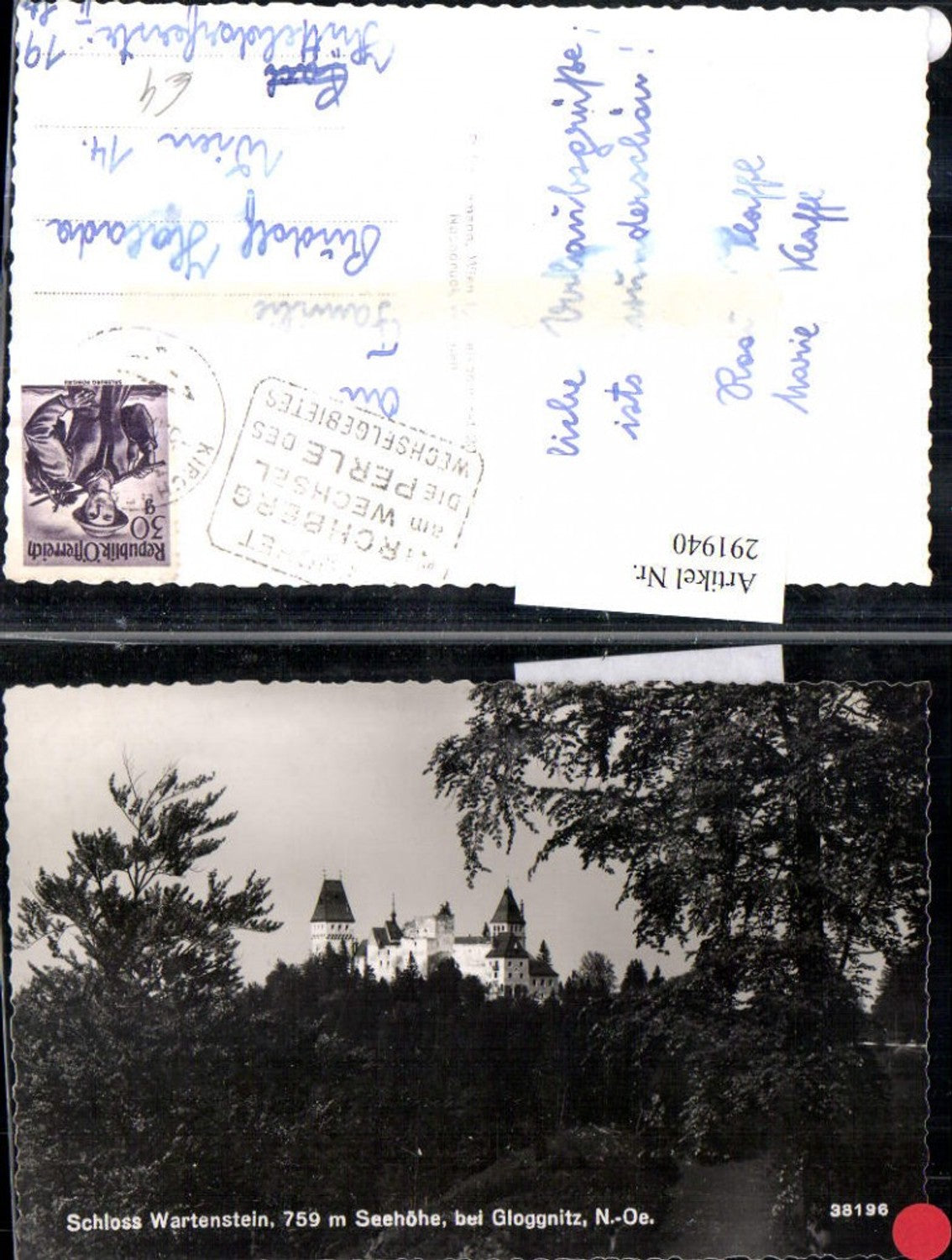 291940,Schloss Wartenstein b. Gloggnitz