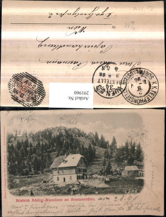 291960,Friedrich Schüler-Alpenhaus Berghütte am Sonnwendstein b. Semmering