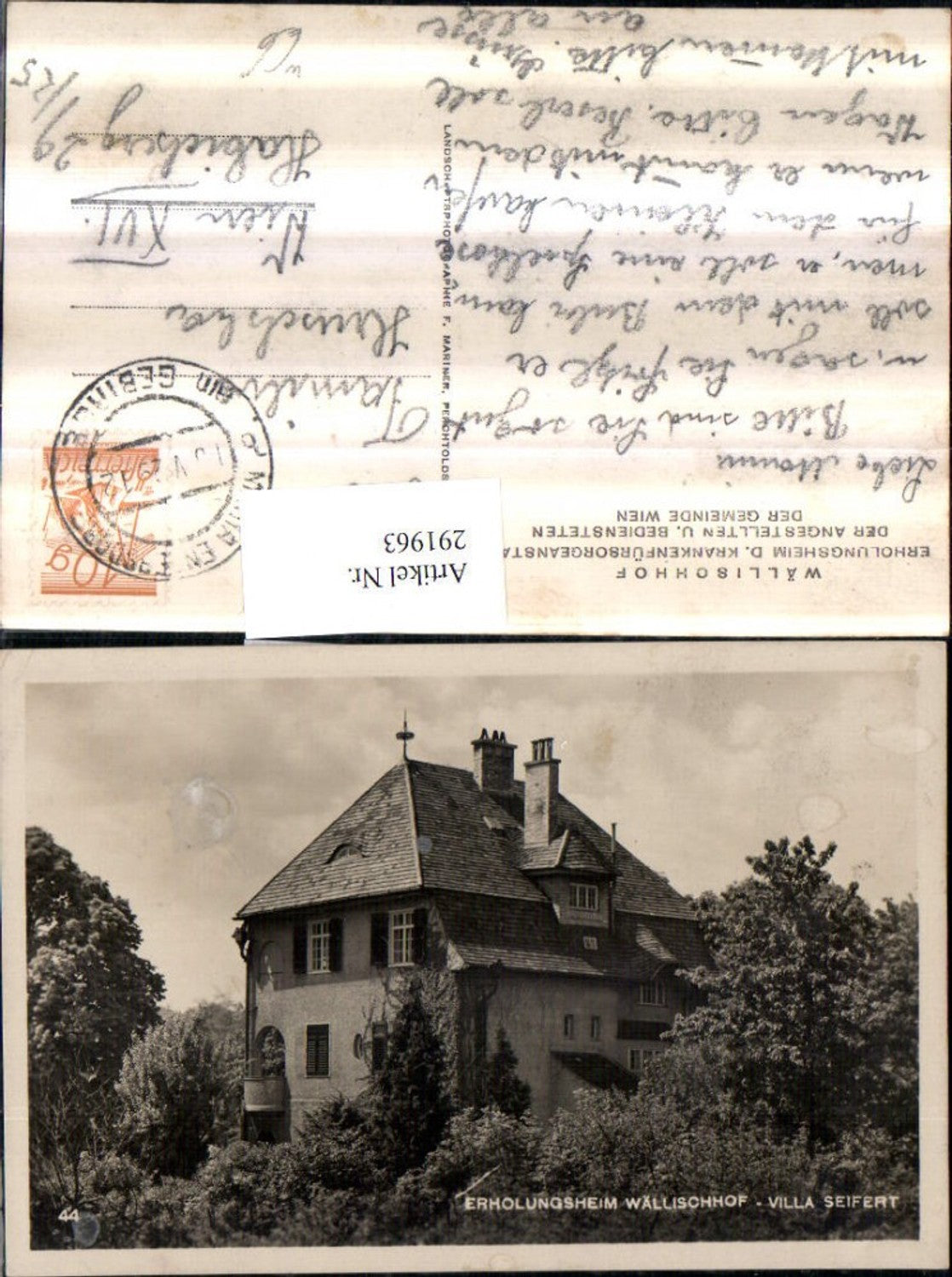 291963,Erholungsheim Wällischhof Villa Seifert b. Maria Enzersdorf