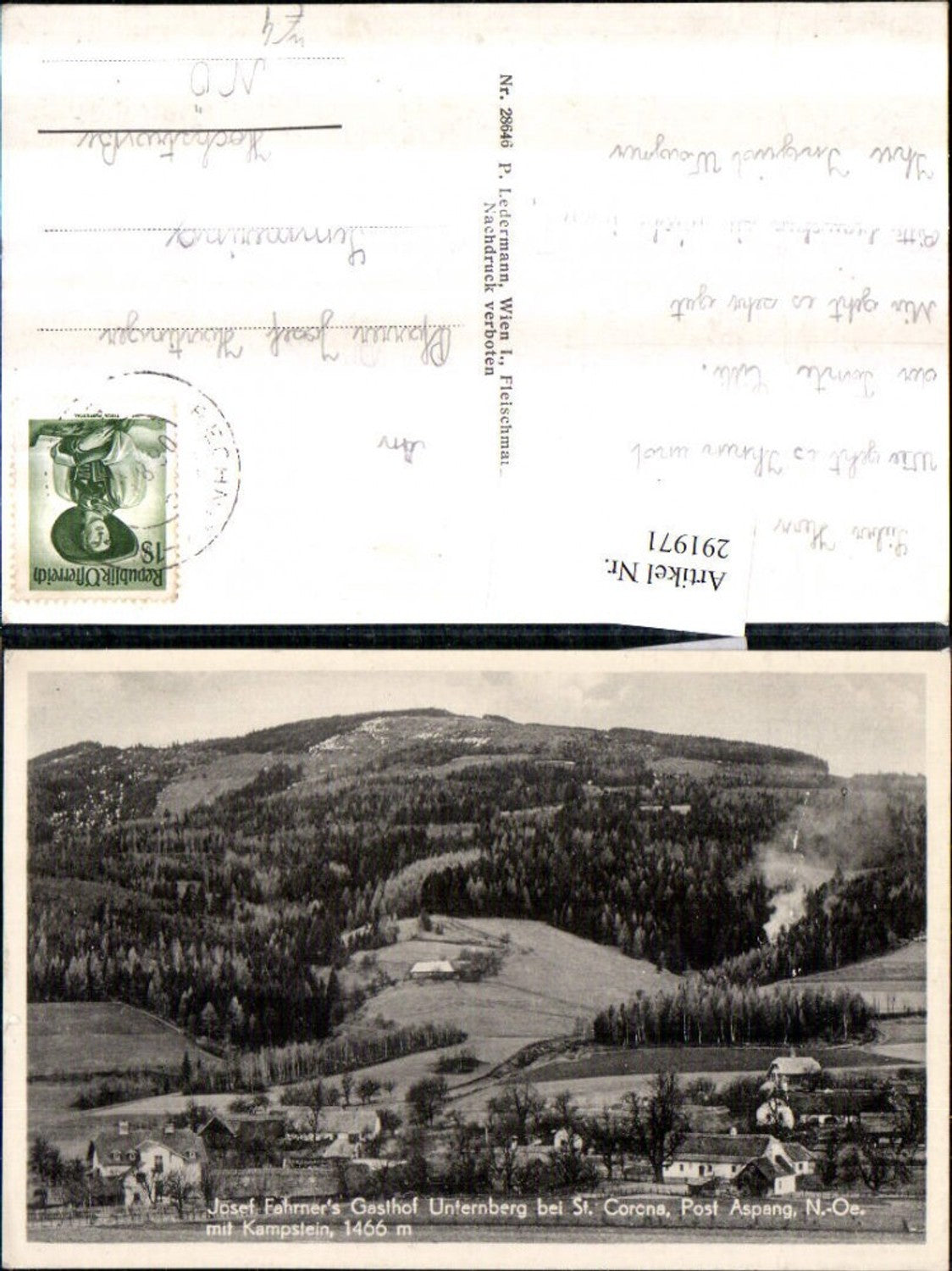 291971,Josef Fahrners Gasthof Unternberg m. Kampstein b. St. Corona Aspang