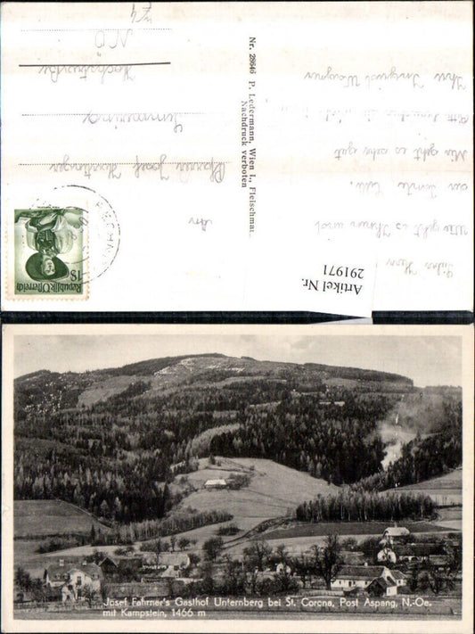 291971,Josef Fahrners Gasthof Unternberg m. Kampstein b. St. Corona Aspang