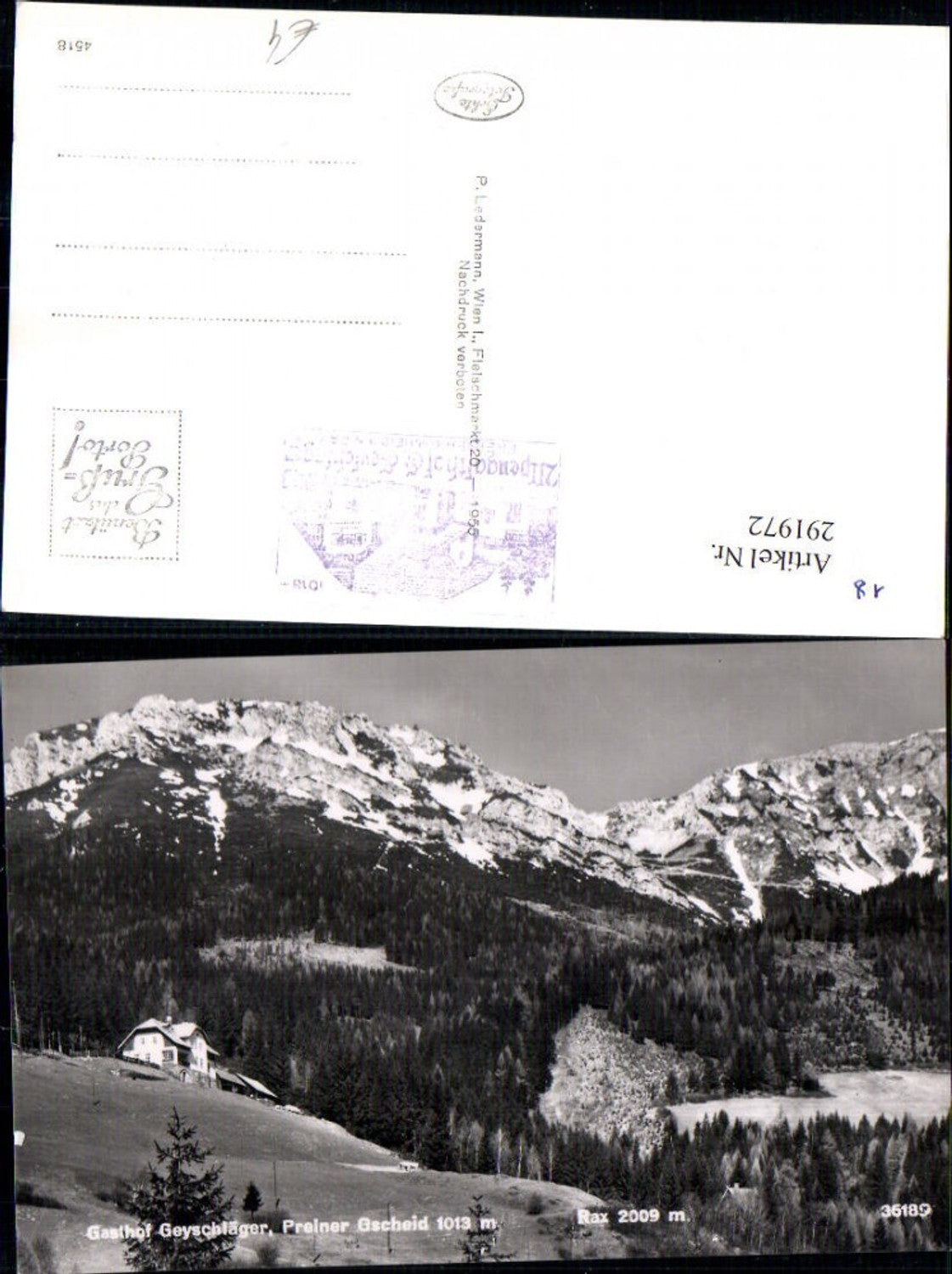291972,Preiner Gscheid Gasthof Geyschläger m. Rax Bergkulisse