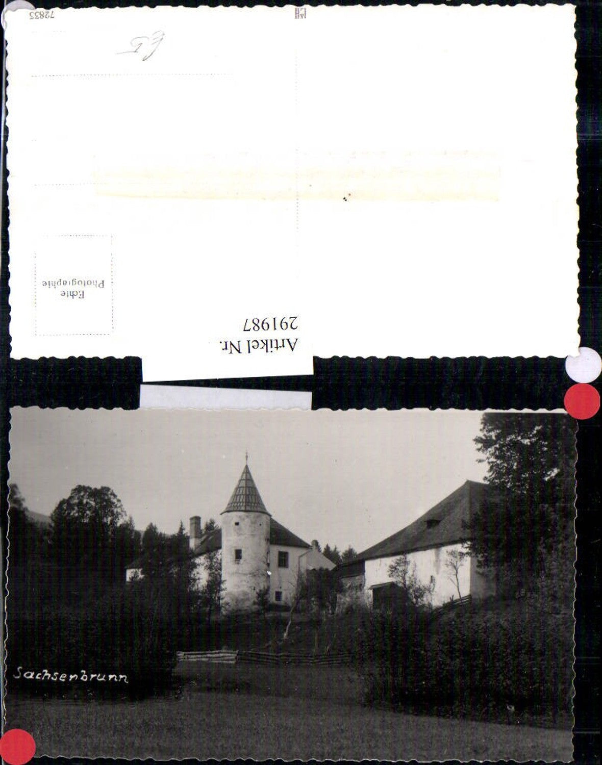291987,Foto AK Sachsenbrunn b. Kirchberg am Wechsel Burg Turm