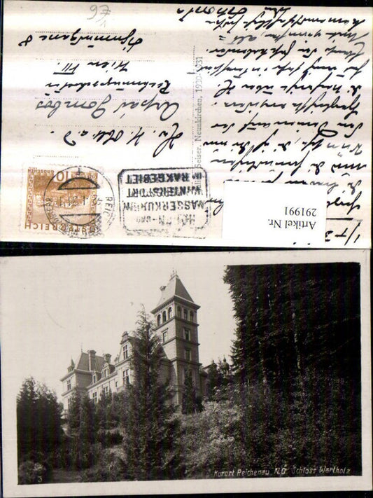 291991,Reichenau an d. Rax Schloss Wartholz pub Julius Seiser