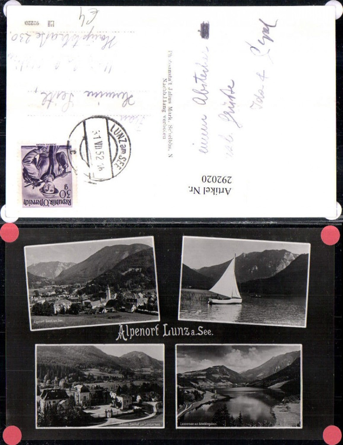 292020,Alpenort Lunz am See Totale Schoss Seehof Segelboot Mehrbildkarte