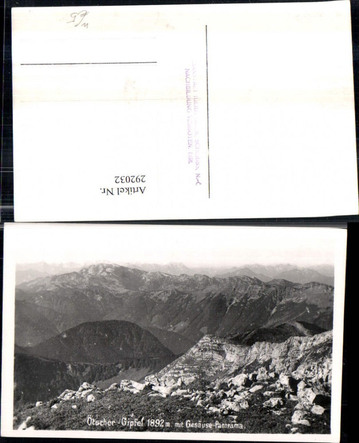 292032,Ötscher-Gipfel m. Gesäuse Panorama Bergkulisse b. Lackenhof