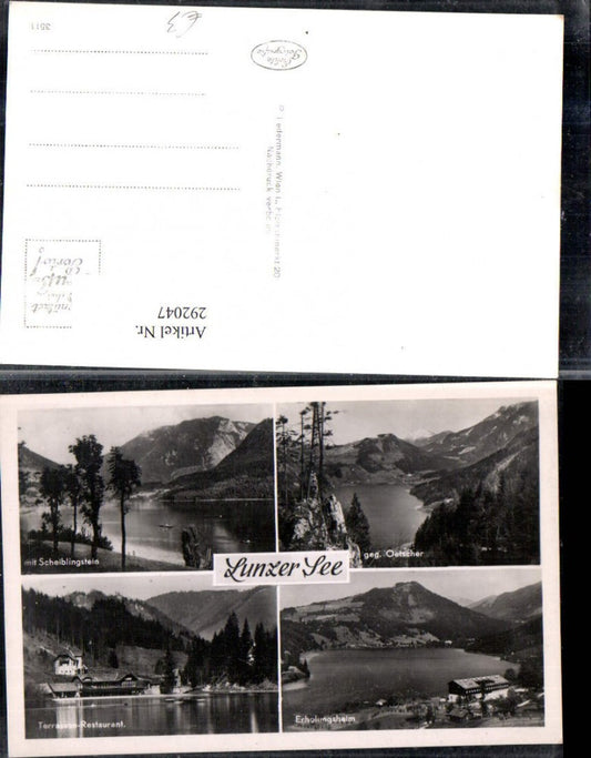 292047,Lunzersee See b. Lunz Erholungsheim Restaurant Bergkulisse Mehrbildkarte