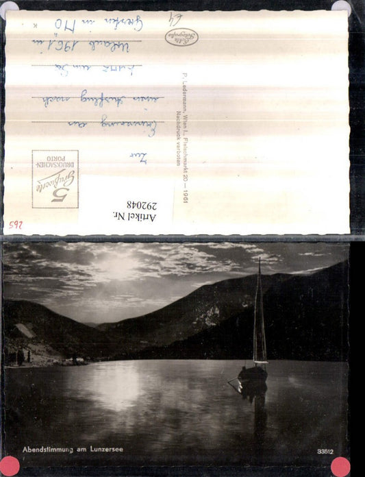 292048,Abendstimmung am Lunzersee See b. Lunz Segelboot