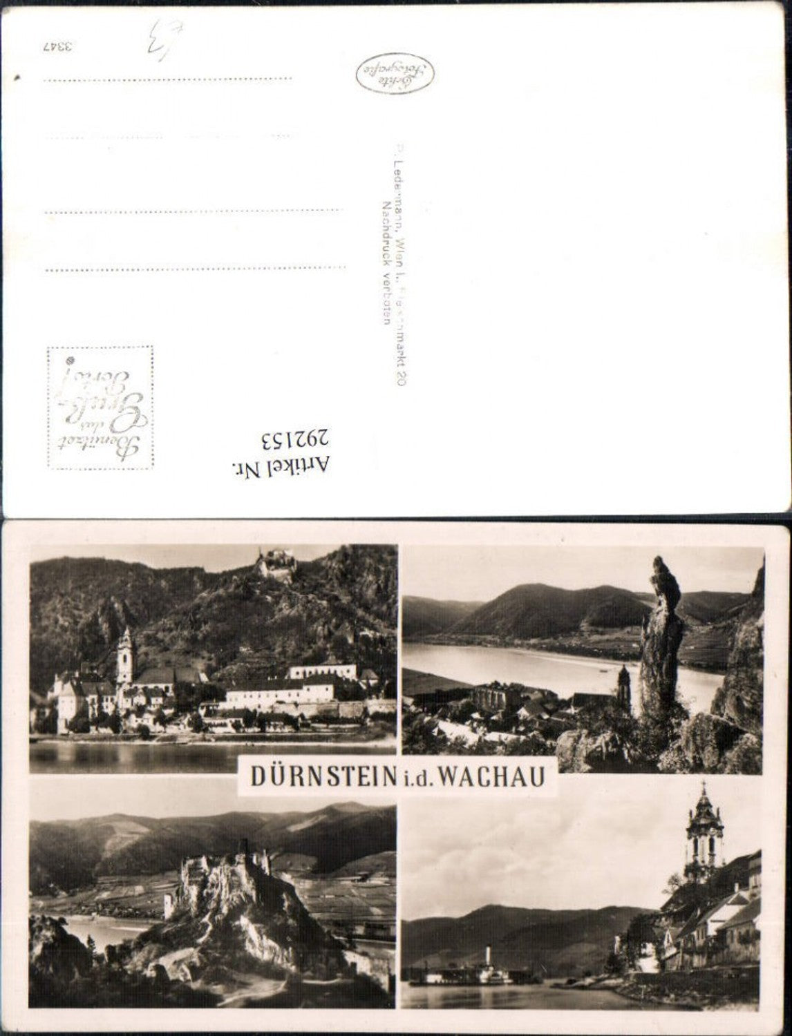 292153,Dürnstein in d. Wachau Totale Ruine Nadelfelsen Dampfer Mehrbildkarte