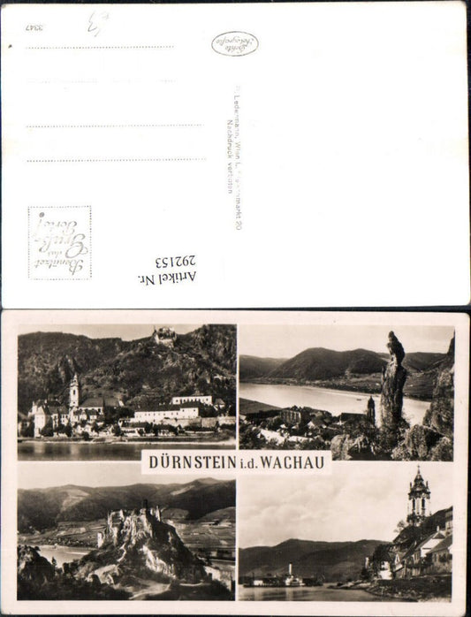 292153,Dürnstein in d. Wachau Totale Ruine Nadelfelsen Dampfer Mehrbildkarte