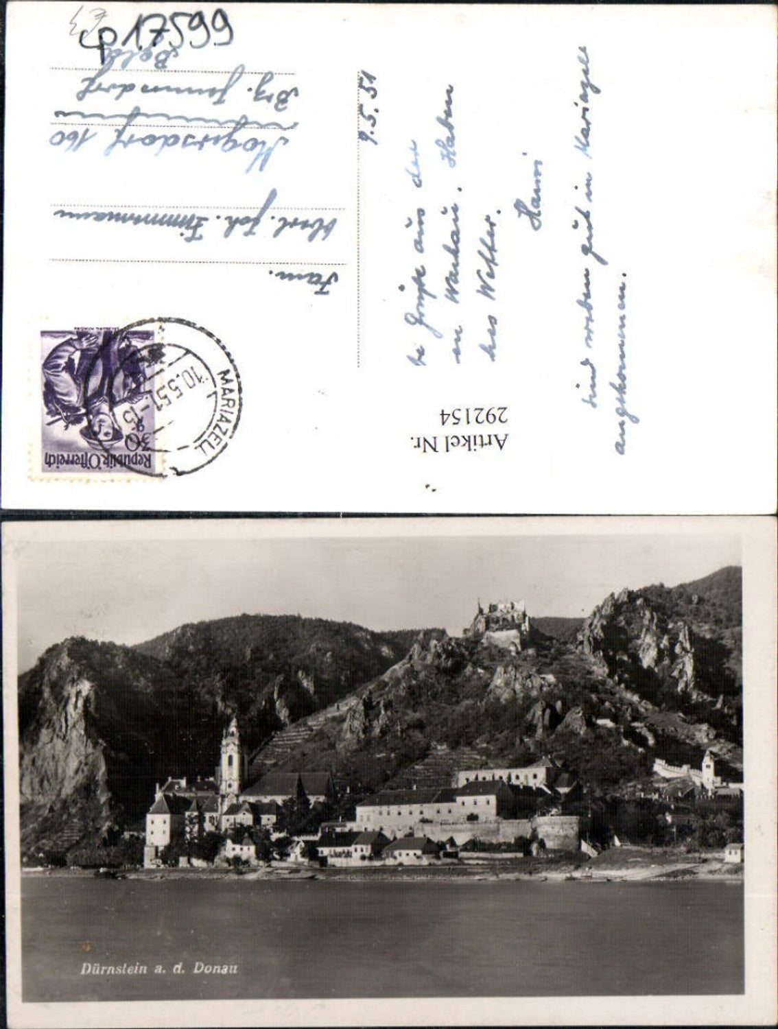 292154,Dürnstein an d. Donau Totale m. Ruine