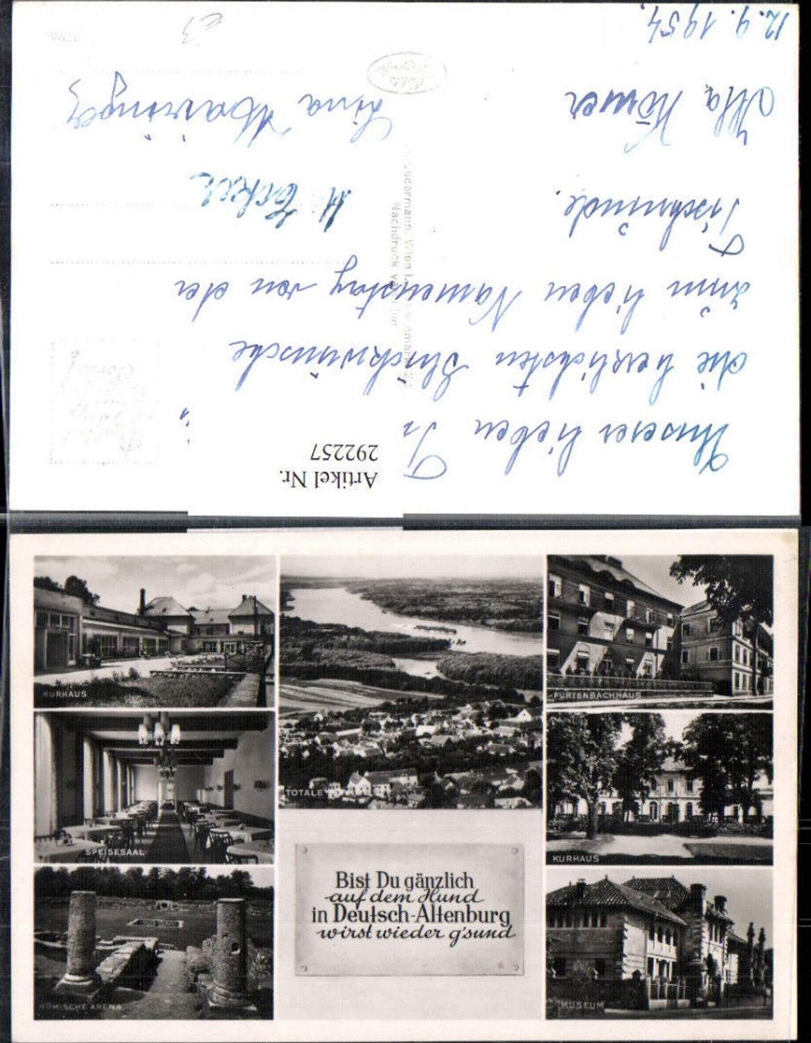 292257,Deutsch-Altenburg Totale Kurhaus Speisesaal Museum Römische Arena Mehrbildkarte