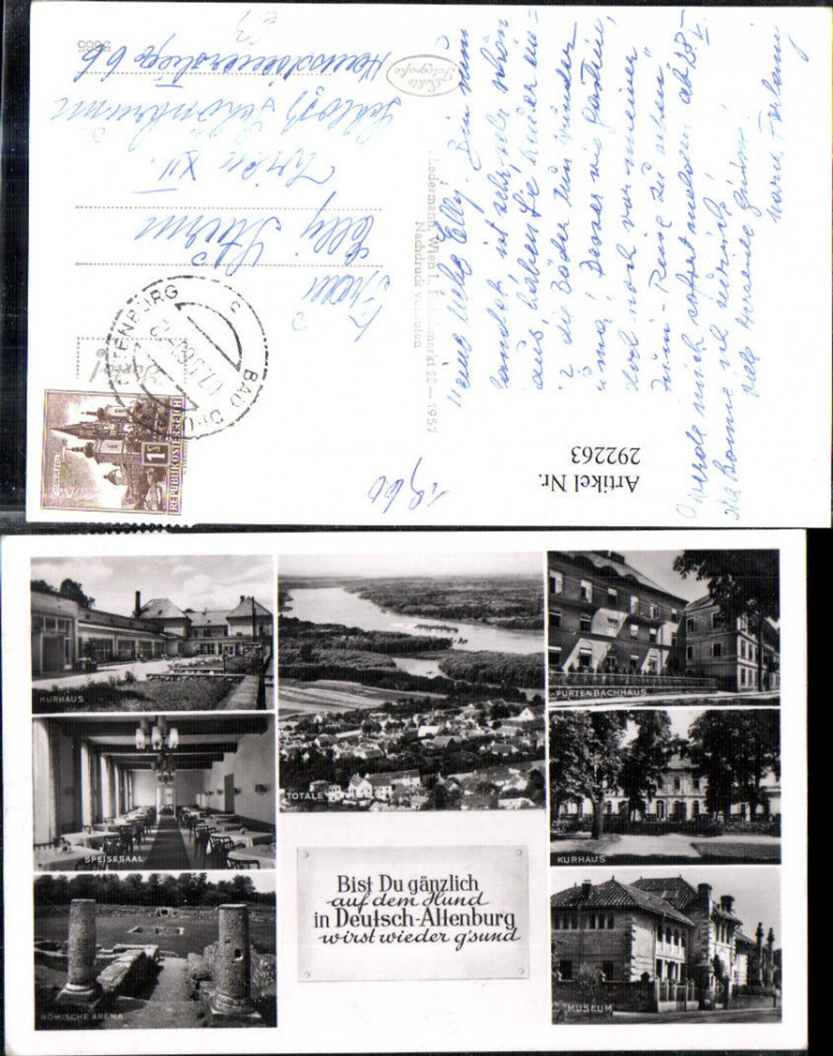 292263,Deutsch-Altenburg Totale Kurhaus Speisesaal Museum Römische Arena Mehrbildkarte