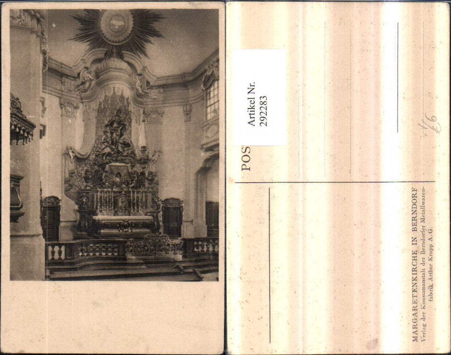 292283,Margaretenkirche Kirche in Berndorf Innenansicht pub Arthur Krupp A.G.