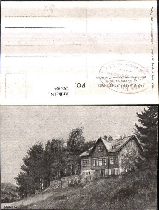 292304,Künstler AK H. Klingsbögl Franz Krebs-Schutzhaus auf dem Schöpfl b. Brand-Laaben