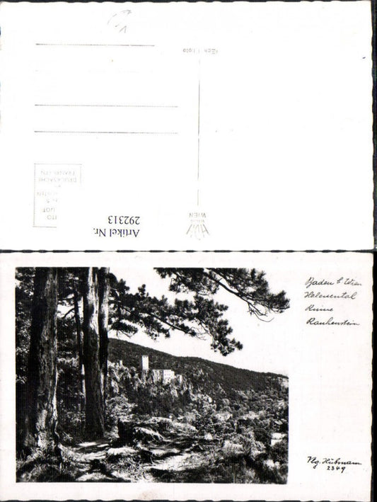 292313,Baden b. Wien Helenental Ruine Rauhenstein pub Foto Hubmann 2349
