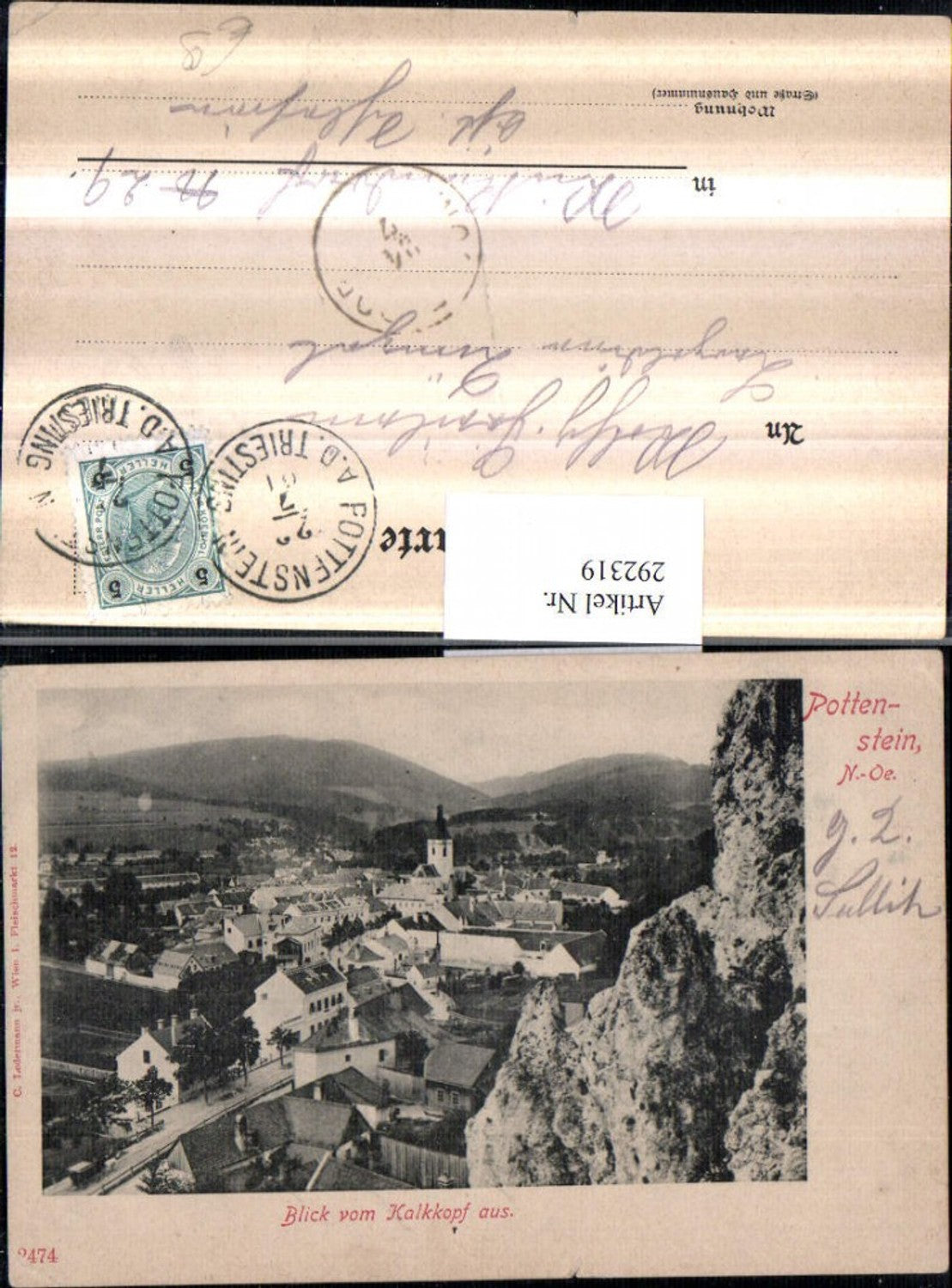 292319,Pottenstein Totale Blick vom Kalkkopf aus