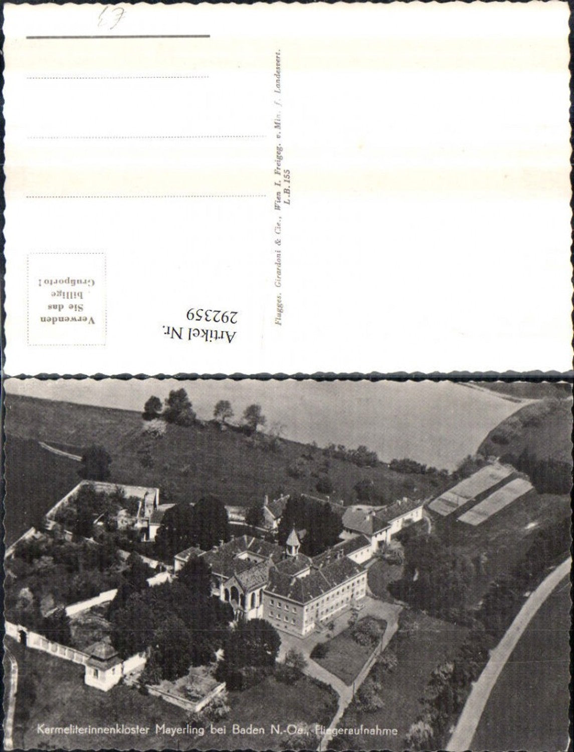 292359,Karmeliterinnenkloster Mayerling b. Baden Fliegeraufnahme