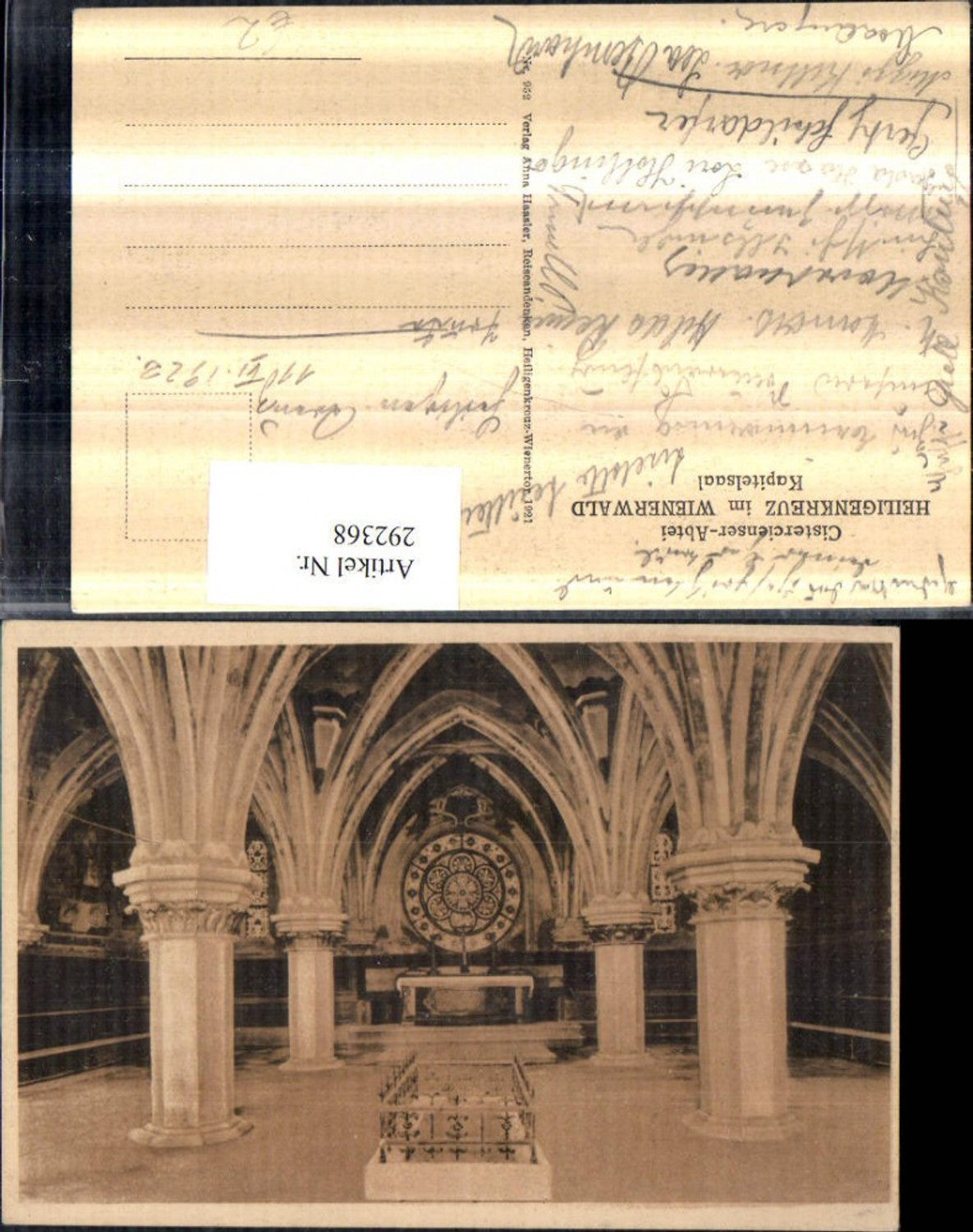 292368,Zisterzienser-Abtei Heiligenkreuz im Wienerwald Kapitelsaal Innenansicht