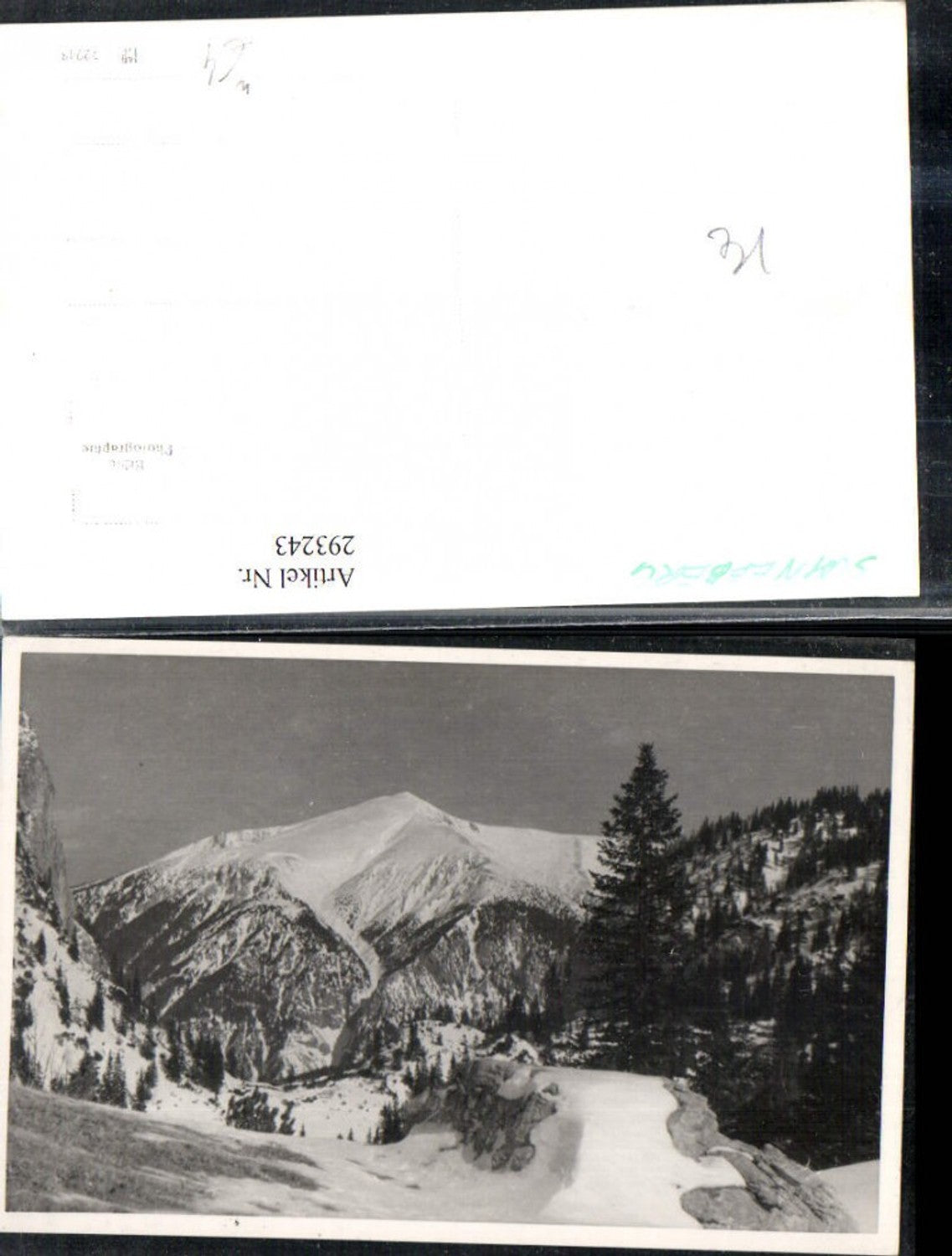 293243,Foto AK Schneeberg Bergkulisse Winterbild b. Puchberg