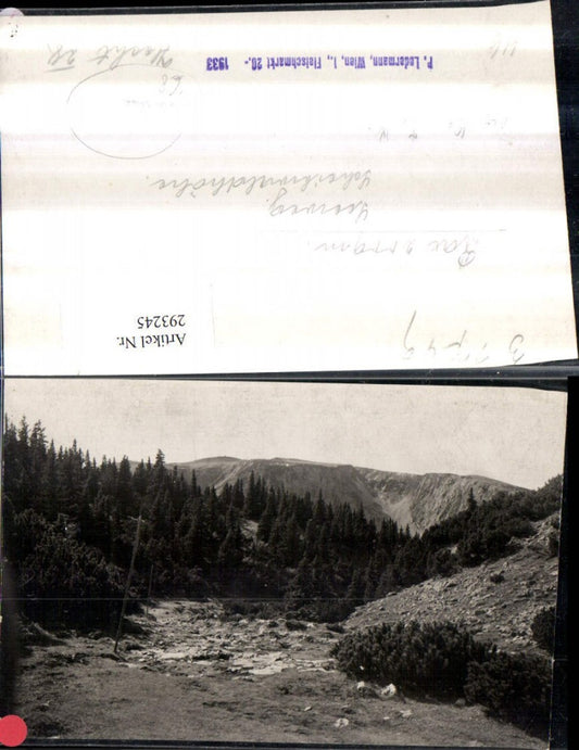 293245,Probedruck Rax Seeweg Scheibwaldhöhe Bergkulisse b. Reichenau pub P. Ledermann