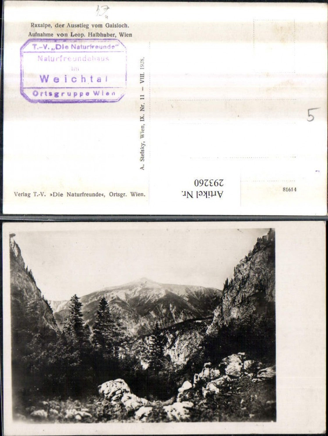 293260,Raxalpe Ausstieg vom Gaisloch Bergkulisse b. Reichenau