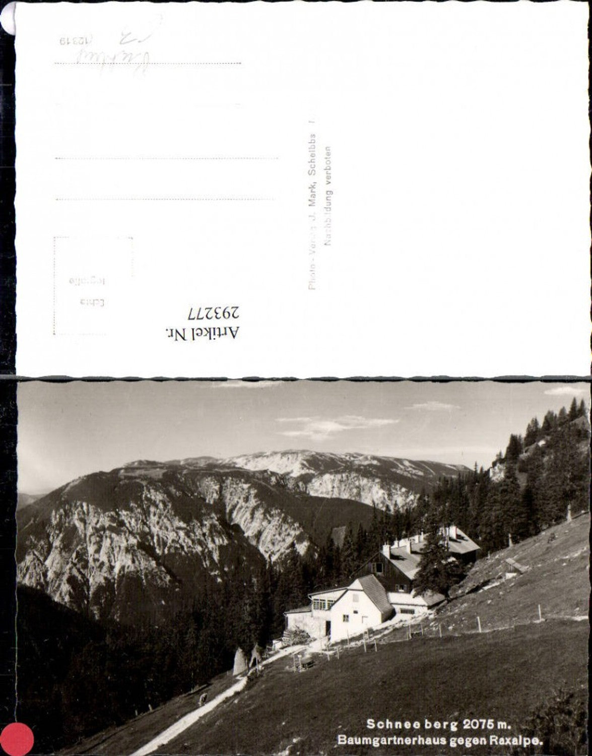 293277,Baumgartnerhaus Berghütte am Schneeberg geg. Rax Bergkulisse b. Puchberg
