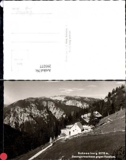 293277,Baumgartnerhaus Berghütte am Schneeberg geg. Rax Bergkulisse b. Puchberg