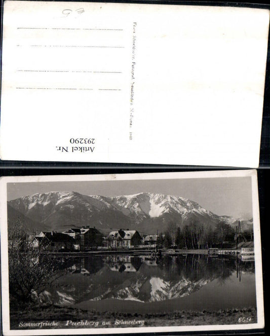 293290,Puchberg am Schneeberg Teilansicht Teich Bergkulisse
