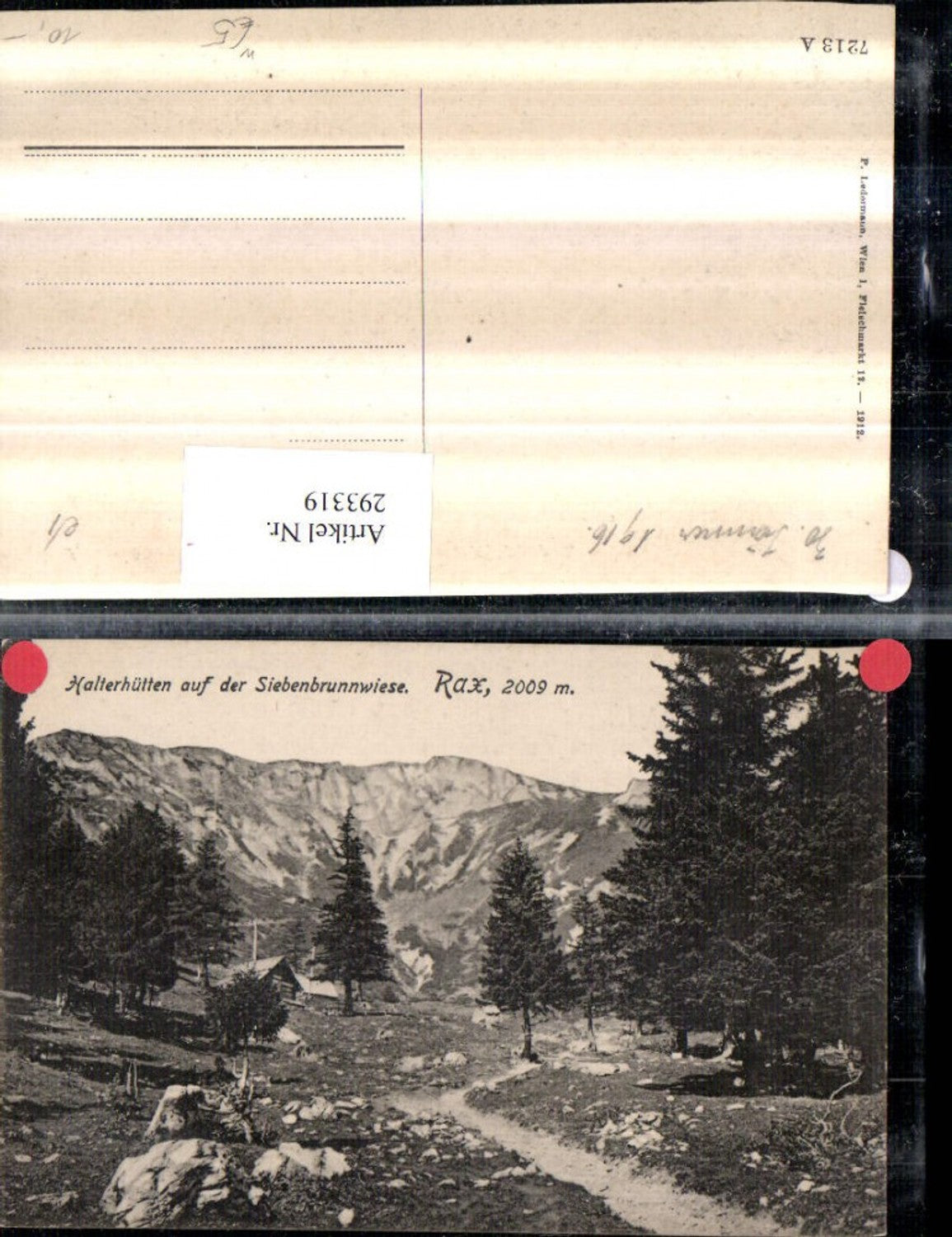 293319,Rax Halterhütten auf d. Siebenbrunnwiese Bergkulisse b. Reichenau