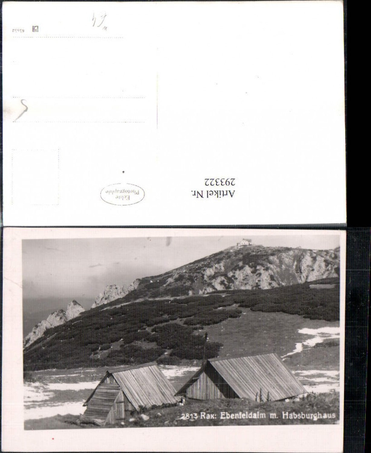 293322,Rax Ebenfeldalm Almhütten m. Habsburghaus b. Naßwald Schwarzau