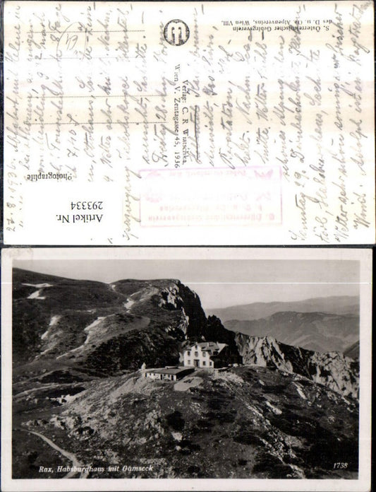 293334,Rax Habsburghaus Berghütte m. Gamseck Bergkulisse b. Naßwald Schwarzau
